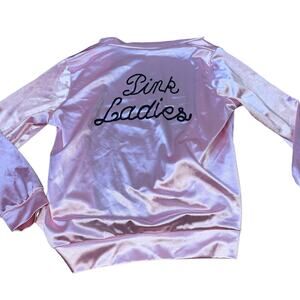 Pink Ladies jacket satin like pink/black Sandra Dean GREASE pale pink costume